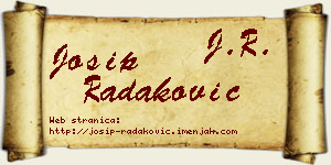 Josip Radaković vizit kartica